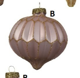 Bombka szklana dekorowana bączek 8cm 4 kolory (061387) Bombka szklana dekorowana bączek 8cm 4 kolory (061387)