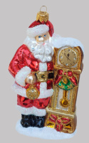 Bombka formowa: Mikołaj przy zegarze (389) SZ