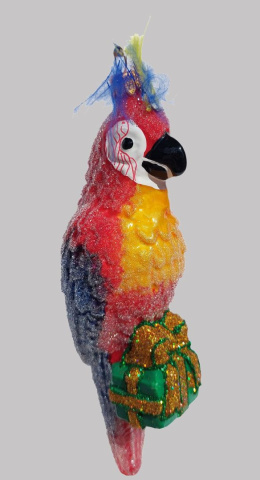 Bombka formowa: Papuga z prezentem cukrowa (255) SE