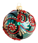 Bombki 120 dekorowane ornament op.4szt.: SZMARAGDOWA FANTAZJA