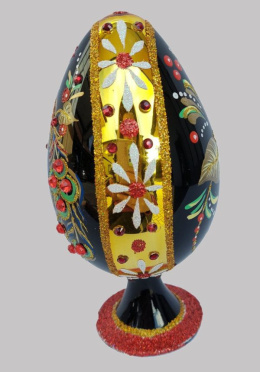 Bombka Morozko: Jajko z pawiem na podstawie czarne (466)
