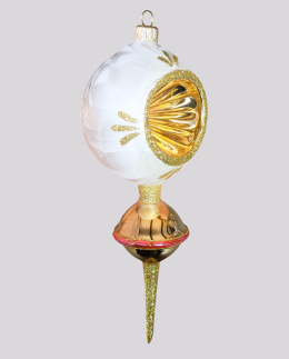 Bombka szklana wisior z reflektorem i bączkiem (W2)