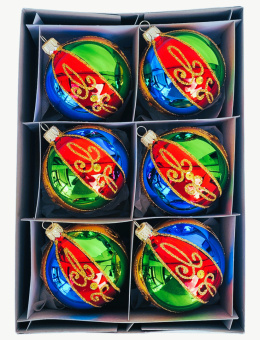 Bombki 80 dekorowane ornament op.6szt.: ALE CYRK