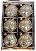 Bombki 80 dekorowane ornament op.6szt.: SATYNOWA