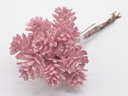 Gałązka pik z szyszek róż brokat (CV12709-16)
