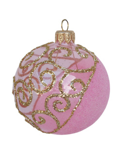 Bombki 120mm dekorowane ornament kpl.4szt: PINK & GOLD