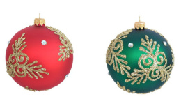 Bombki 120mm dekorowane ornament kpl.4szt: ZAWIJASY MIX