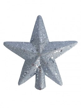 Gwiazda na czub plastikowa mała brokatowa 18,5*19cm 3 kolory (O)