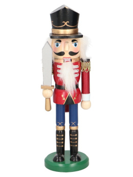 Dziadek do orzechów Nutcracker drewniany mały z mieczem 25cm (SC01M53-213)