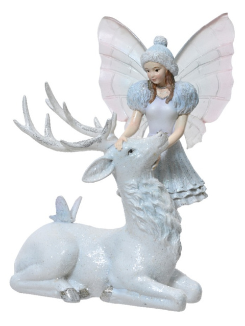 Elf dziewczynka 20cm ceramiczna "Frozen" z reniferem (531313)