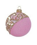 Bombki 120mm dekorowane ornament kpl.4szt: PINK & GOLD