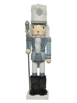 Nutcracker drewniany 38cm błękitny z berłem (551443) 11*11,5*38cm