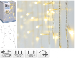 Kurtynka 90LED transparentny kabel h:52*285cm wew/zew ciepła (AX8404220)