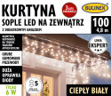 Kurtynka sople LED zewnętrzna 100L +gn. 5m/6W gruby kabel (25-658) kolor biały ciepły