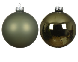 Bombki szklane fi 4cm khaki błysk/mat kpl.18szt (010541)